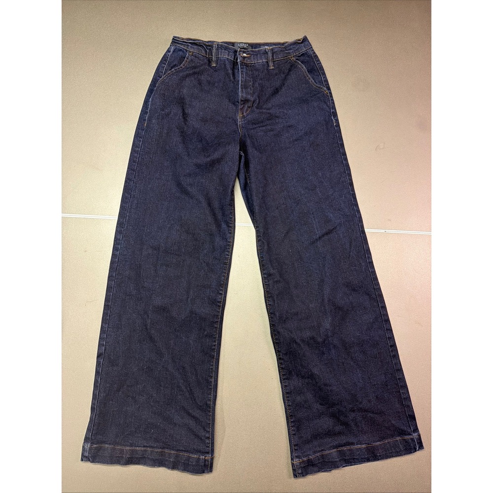 Curve Appeal High Rise Wide Leg Jeans Women's Size 10 Dark Wash 29x28 Denim
